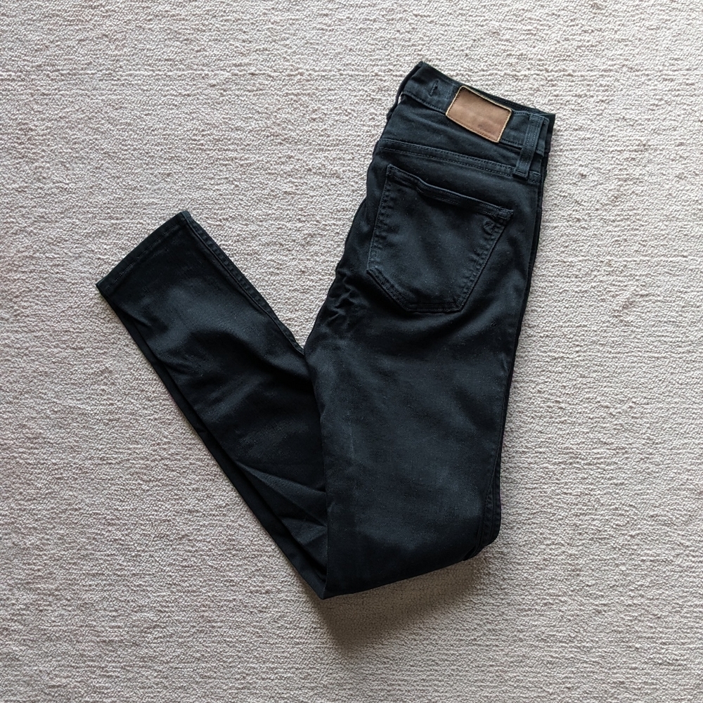 Madewell 10" high riser skinny skinny jeans in black, size 24